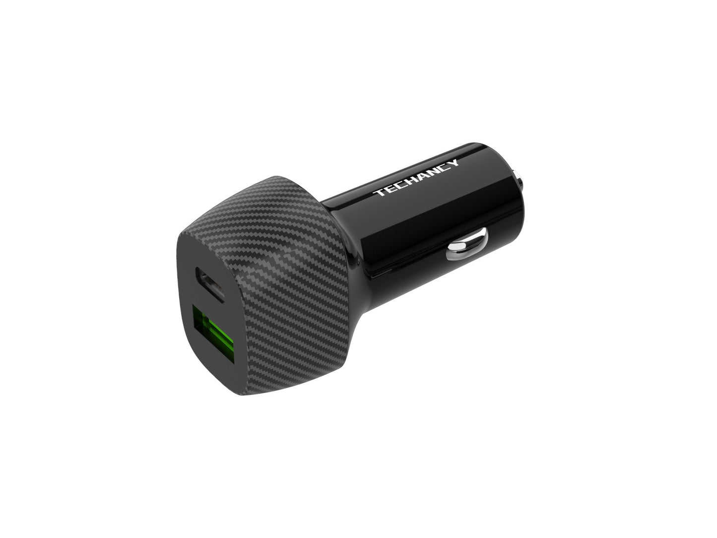 Techancy Carregador Deautomóvel48w TC6432, Carregamento Rápido Pd3.0 De Porta Dupla Usb-A+Usb-C, Preto
