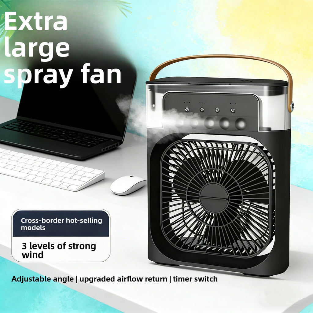 Portable USB Desk Fan with Humidifying Spray Function