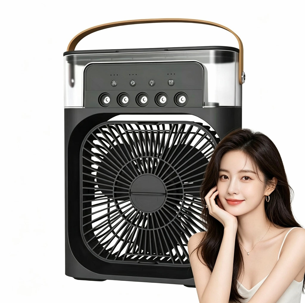 Portable USB Desk Fan with Humidifying Spray Function