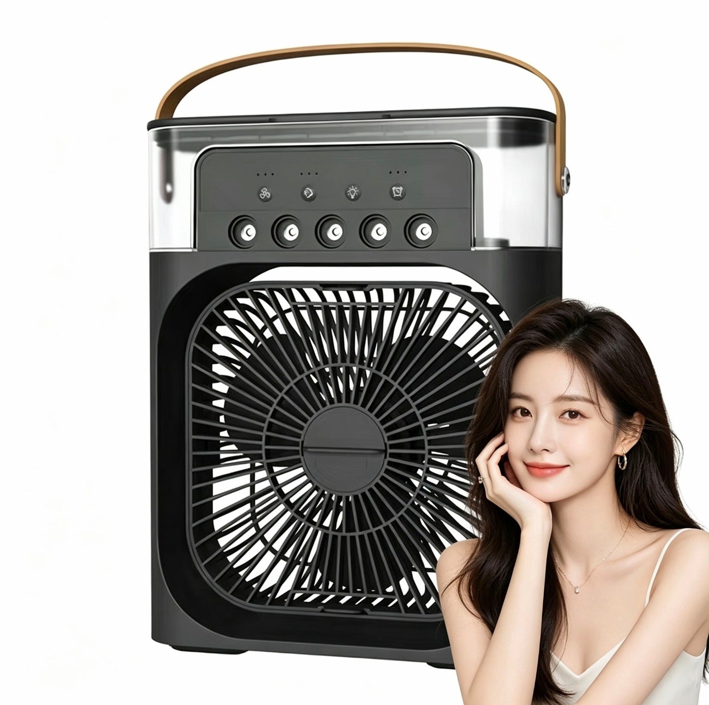 Portable USB Desk Fan with Humidifying Spray Function