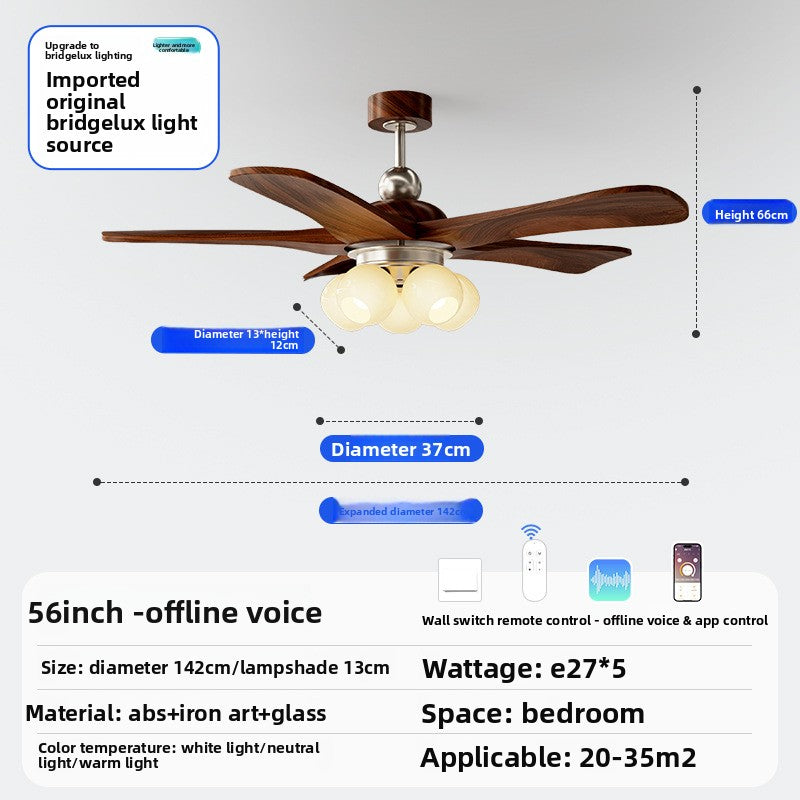 Vintage Style Ceiling Fan Light with Remote Control