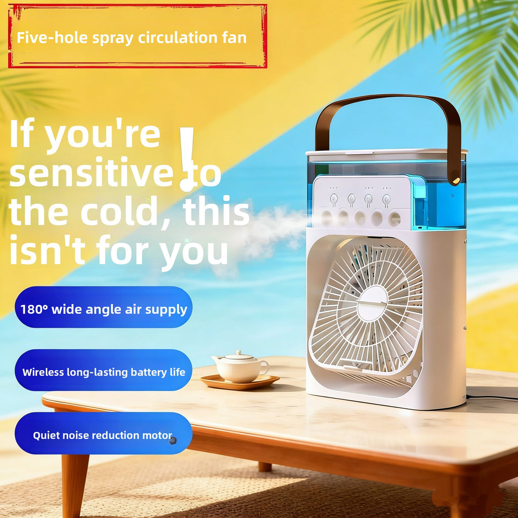 Portable USB Desk Fan with Humidifying Spray Function