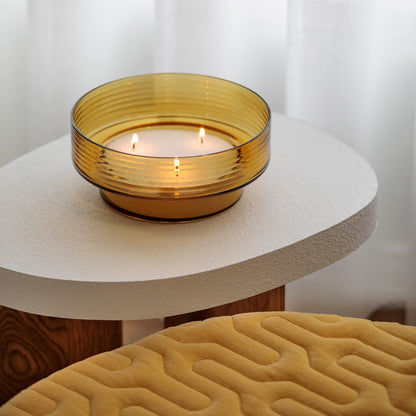 Conjunto de 3 Castiçais em vidro GLOW TOGETHER em Mostarda
