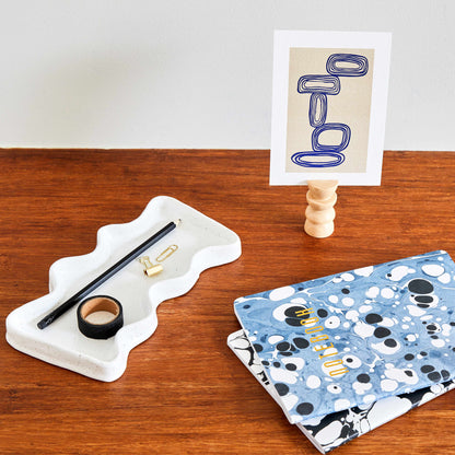 Ceramic Wave Trays - Speckled White - Rectangle