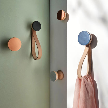 Geometric Beech Wood & Aluminium Wall Mounted Coat Hook / Knob