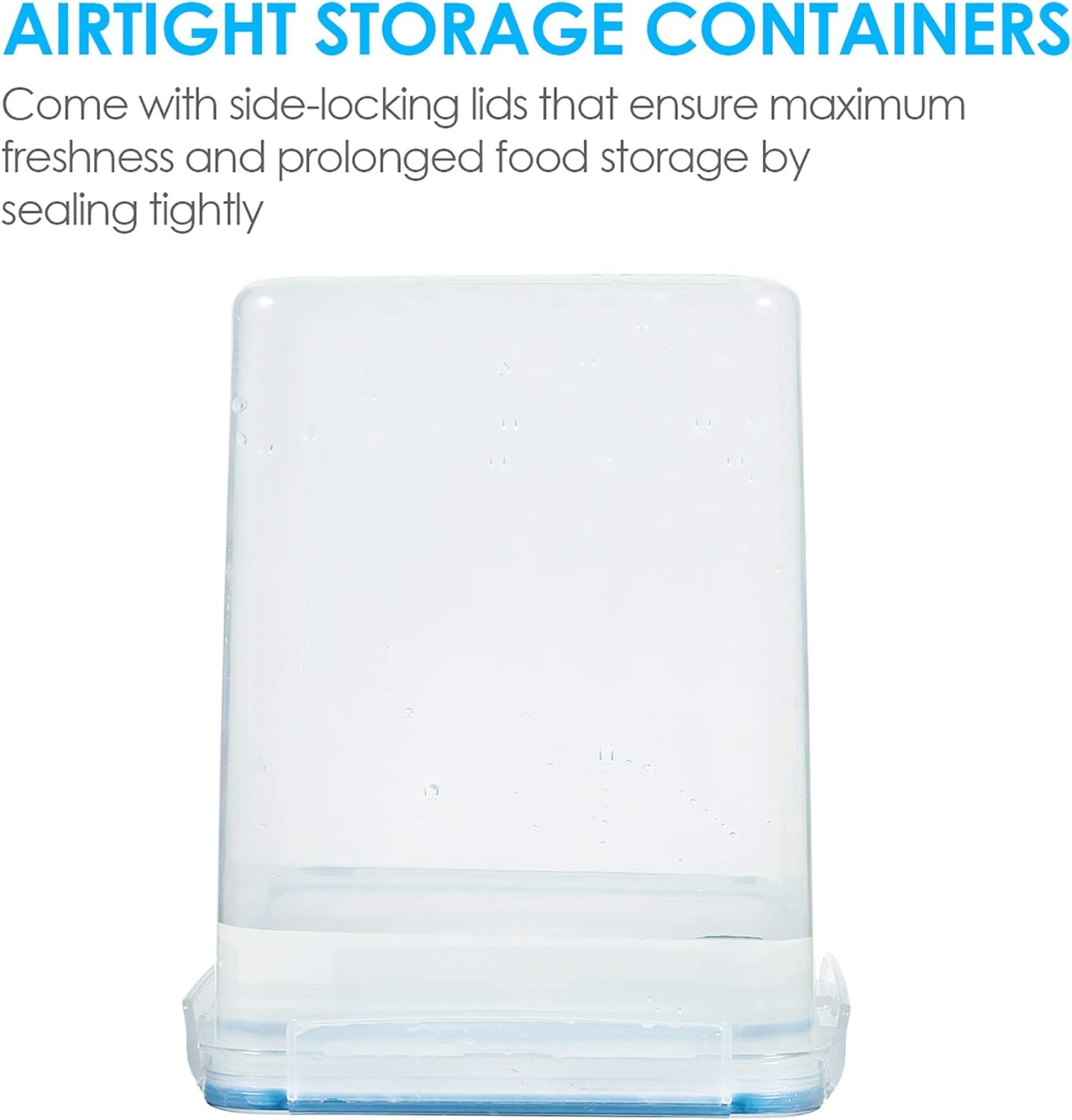 5.2L Airtight Flour and Sugar Storage Containers Set, 4 Pieces, Blue | BPA-Free Food Grade Material, Dishwasher Safe (Lids Not Included), Includes 4 Measuring Cups and 24 Labels