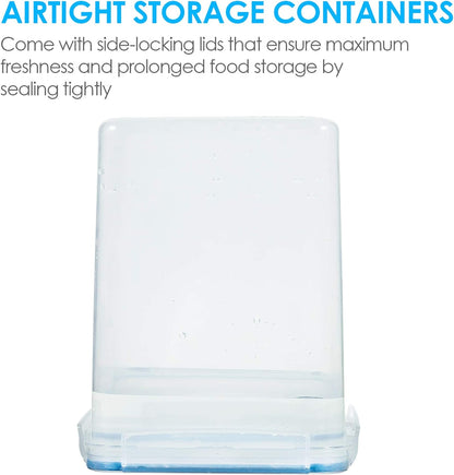 5.2L Airtight Flour and Sugar Storage Containers Set, 4 Pieces, Blue | BPA-Free Food Grade Material, Dishwasher Safe (Lids Not Included), Includes 4 Measuring Cups and 24 Labels