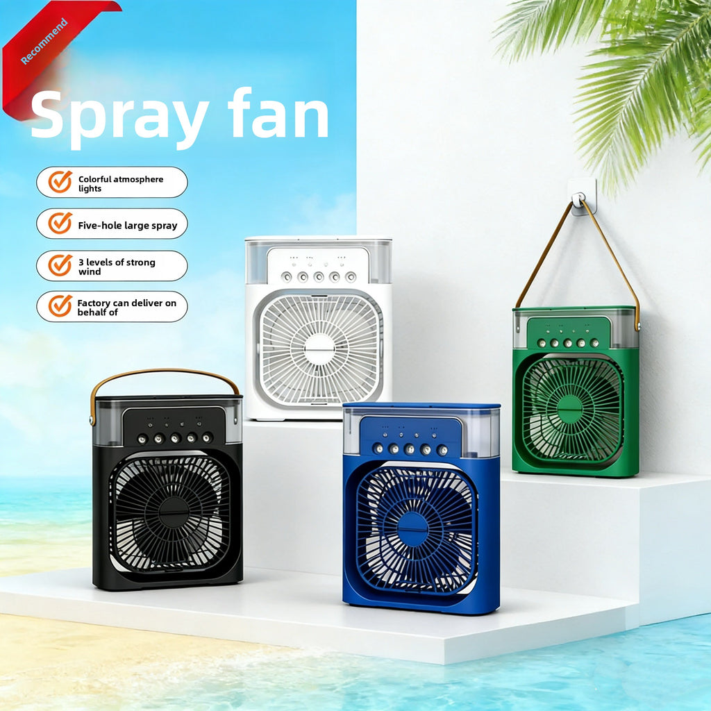 Portable USB Desk Fan with Humidifying Spray Function