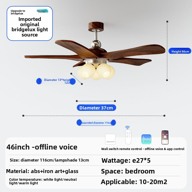 Vintage Style Ceiling Fan Light with Remote Control