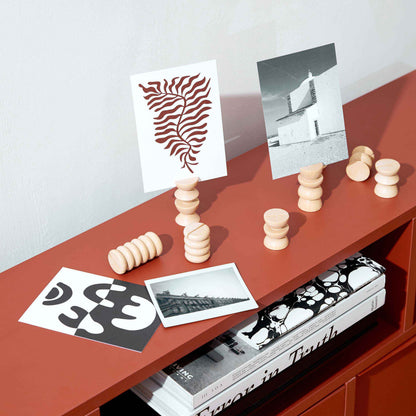 Totem Wooden Picture / Postcard Stand - Set of 5 Tall Stands